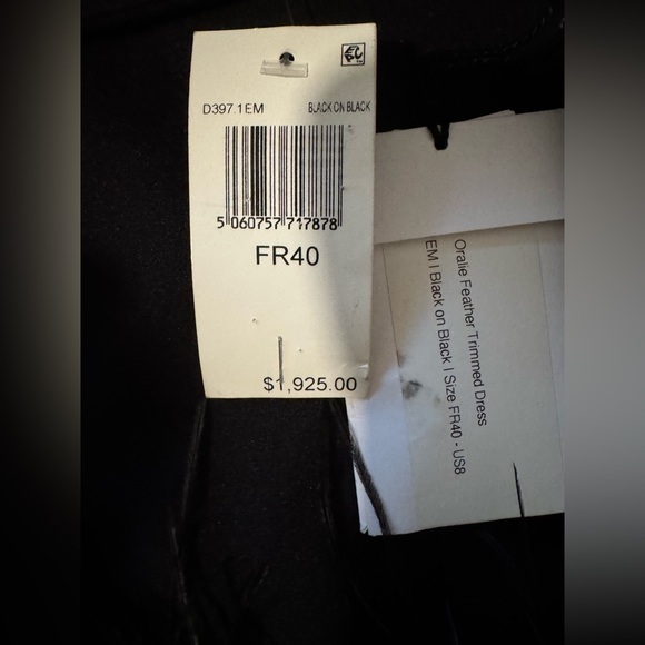 SAFIYAA Rowan Black Ostrich Feather-Trimmed Short Dress Size US 8 $1925 NWT - Picture 6 of 12